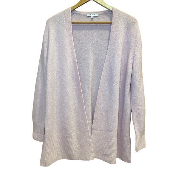Madewell Open Front Cardigan Light Pink Merino Wool & Alpaca Oversized Small - Picture 4 of 10